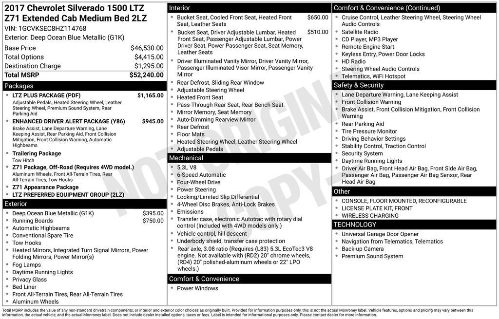 2017 Chevrolet Silverado 1500 LTZ