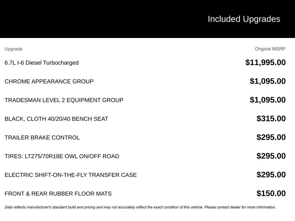 2020 RAM 3500 Tradesman Crew Cab 4x4 6'4" Box