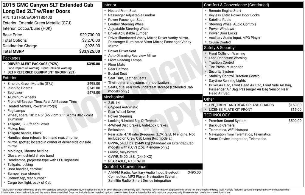 2015 GMC Canyon SLT