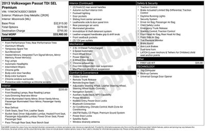 2013 Volkswagen Passat TDI SEL Premium
