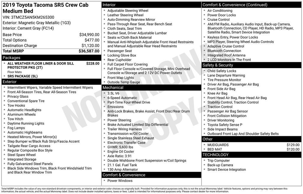2019 Toyota Tacoma SR5 V6