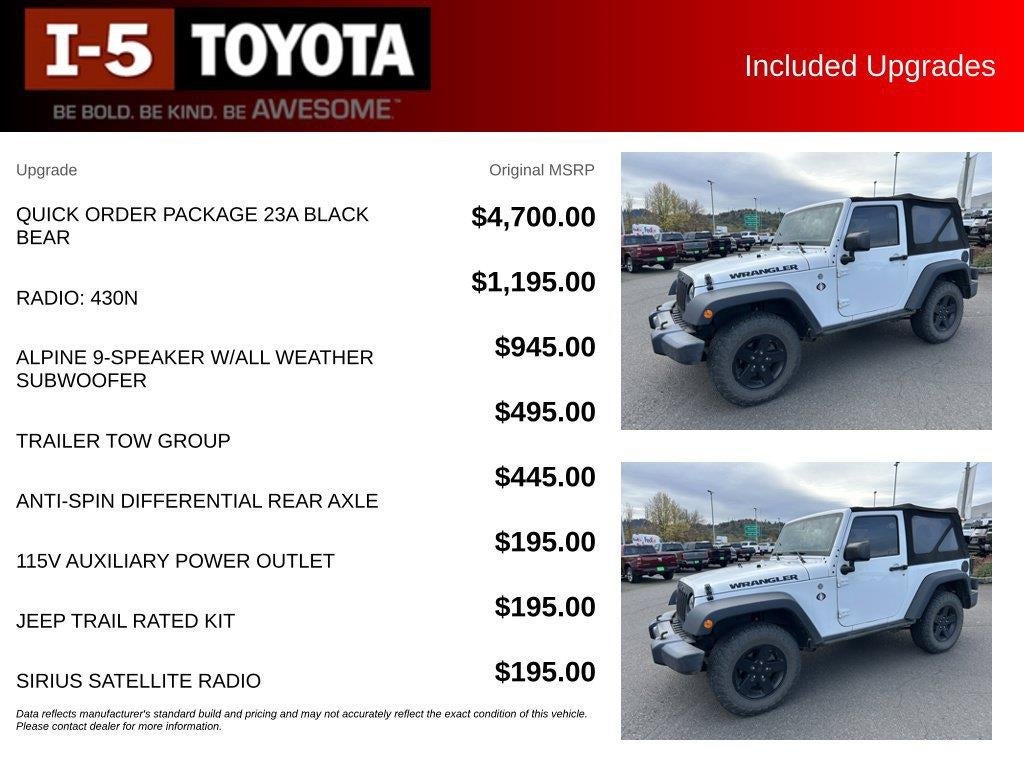 2016 Jeep Wrangler Black Bear