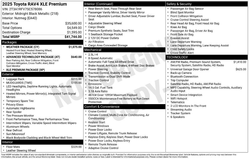2025 Toyota RAV4 XLE Premium