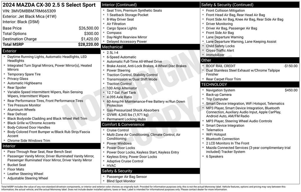 2024 Mazda Mazda CX-30 2.5 S Select Sport