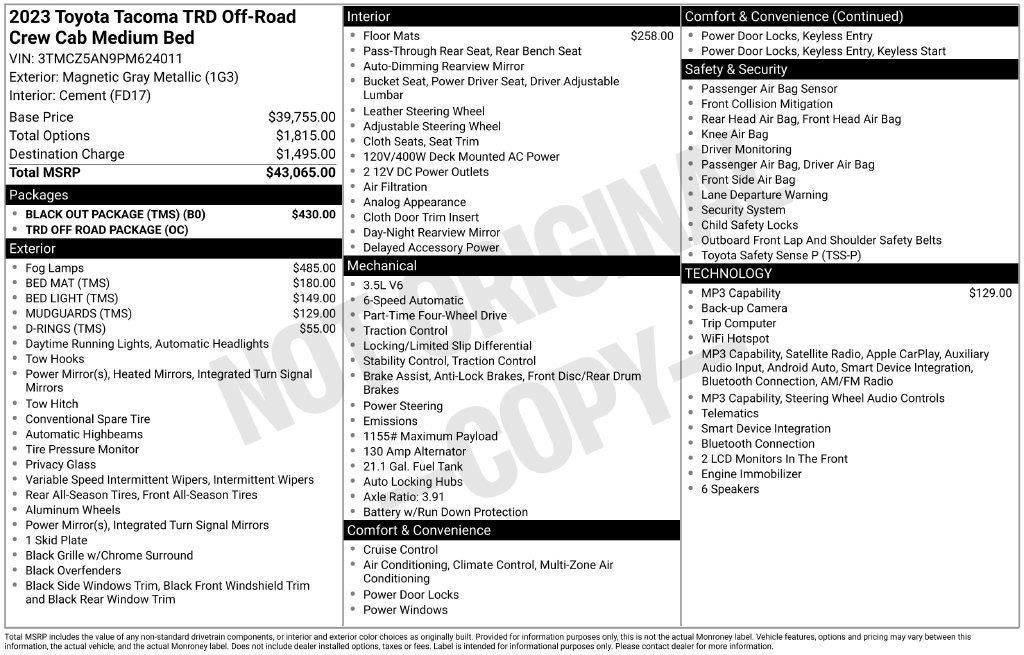 2023 Toyota Tacoma TRD Off Road
