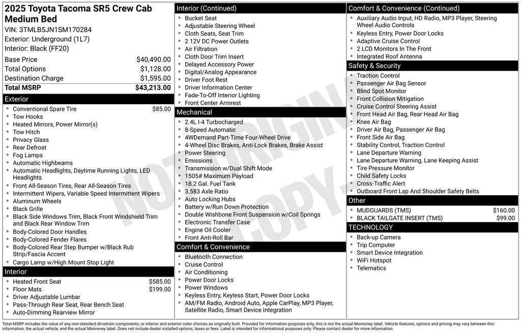 2025 Toyota Tacoma SR5