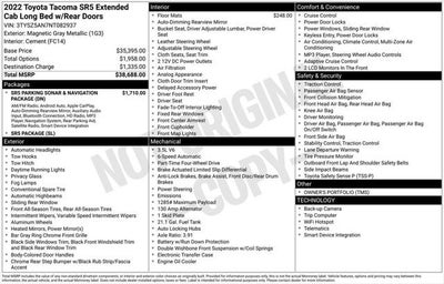 2022 Toyota Tacoma SR5 V6