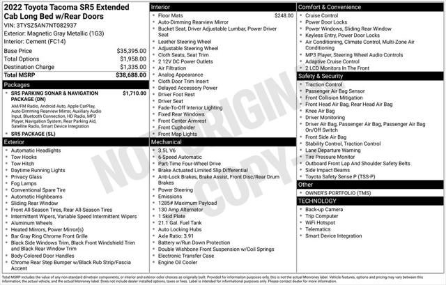 2022 Toyota Tacoma SR5 V6