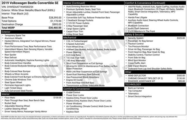 2019 Volkswagen Beetle Convertible 2.0T SE
