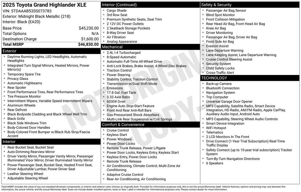 2025 Toyota Grand Highlander XLE