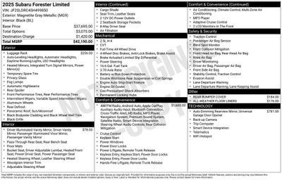 2025 Subaru Forester Limited