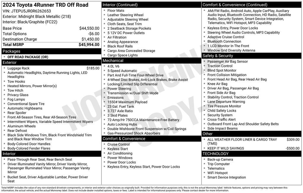 2024 Toyota 4Runner TRD Off-Road