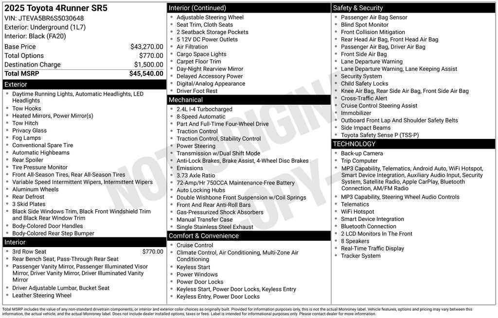 2025 Toyota 4Runner SR5