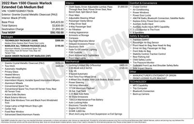 2022 RAM 1500 Classic Warlock Quad Cab 4x4 6'4' Box