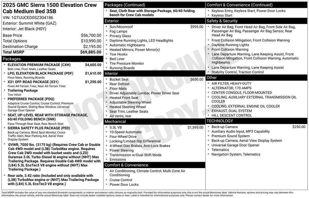 2025 GMC Sierra 1500 4WD Crew Cab Standard Box Elevation