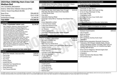 2024 RAM 3500 Big Horn Crew Cab 4x4 6'4' Box