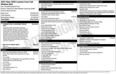 2021 RAM 3500 Laramie Crew Cab 4x4 6'4' Box