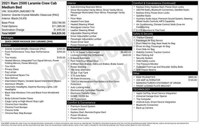 2021 RAM 2500 Laramie Crew Cab 4x4 6'4' Box