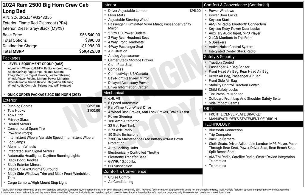 2024 RAM 2500 Big Horn Crew Cab 4x4 8' Box