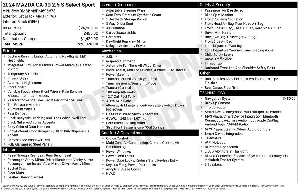 2024 Mazda Mazda CX-30 2.5 S Select Sport