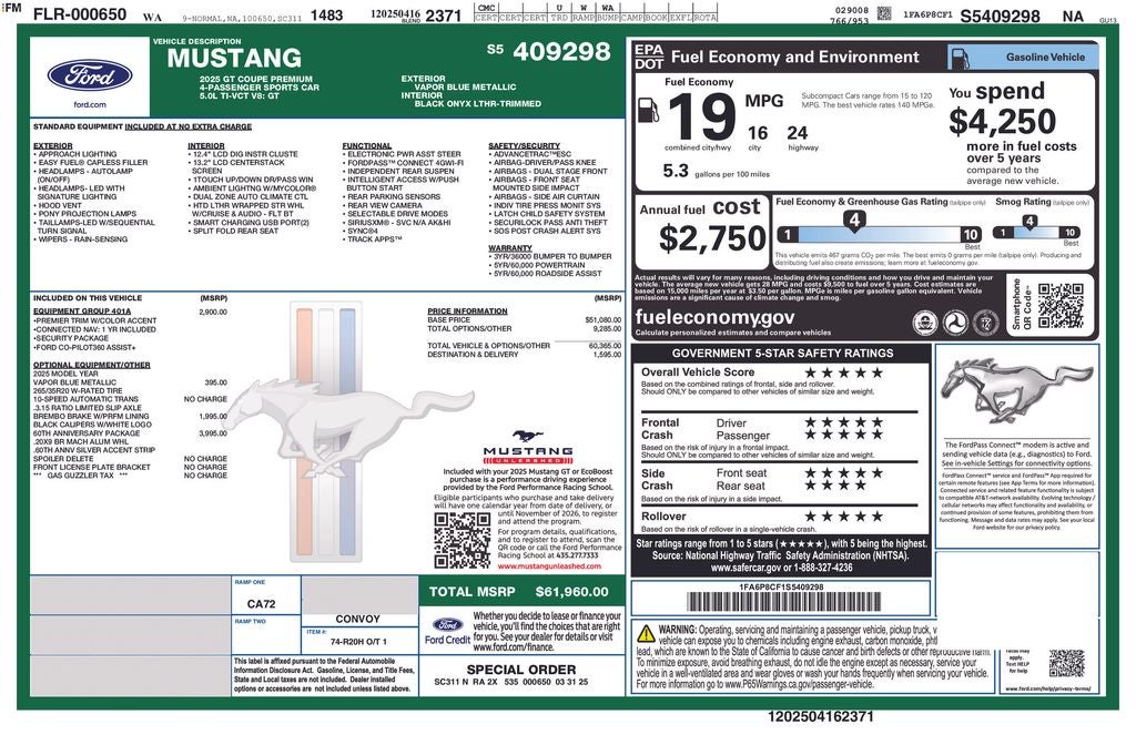 2025 Ford Mustang GT Premium