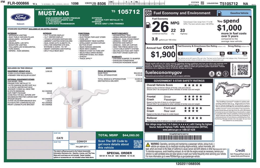 2026 Ford Mustang EcoBoost Premium