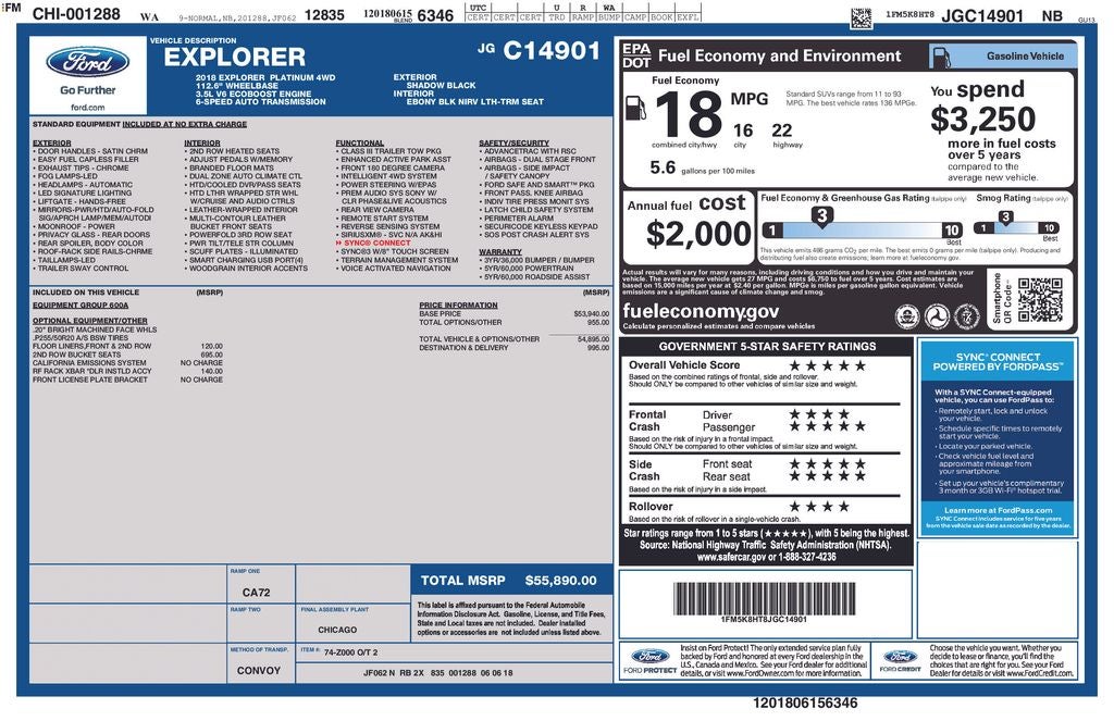 2018 Ford Explorer Platinum