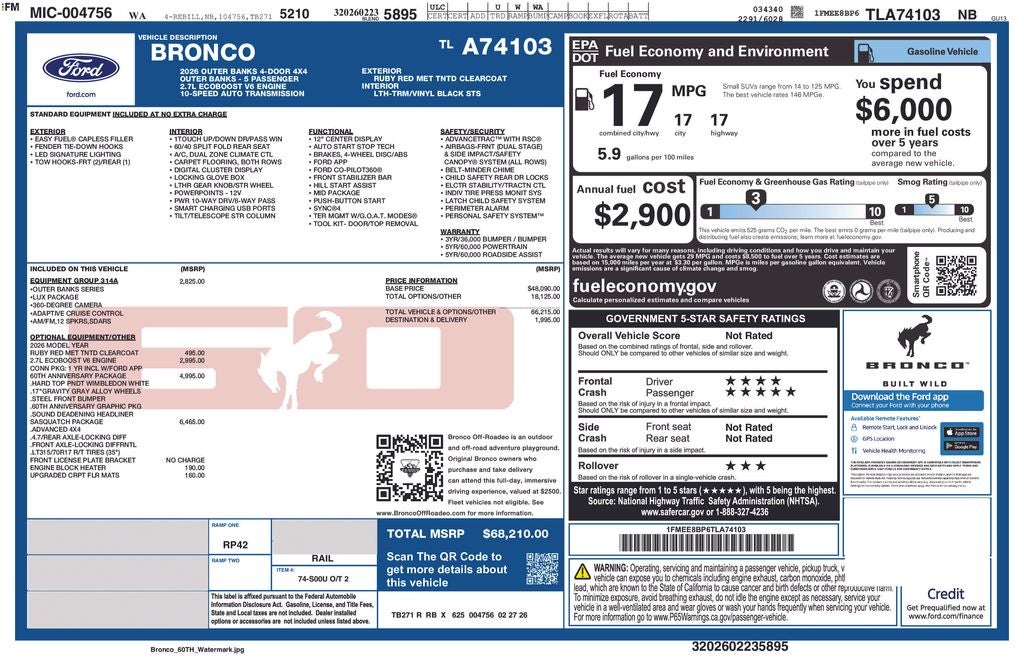 2026 Ford Bronco Outer Banks