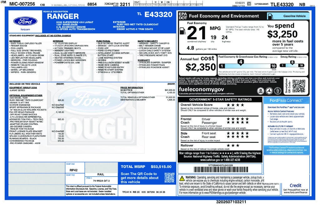 2026 Ford Ranger Lariat