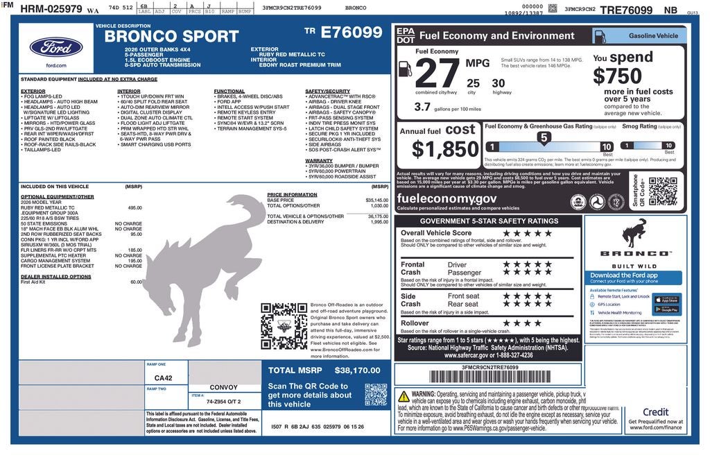 2026 Ford Bronco Sport Outer Banks