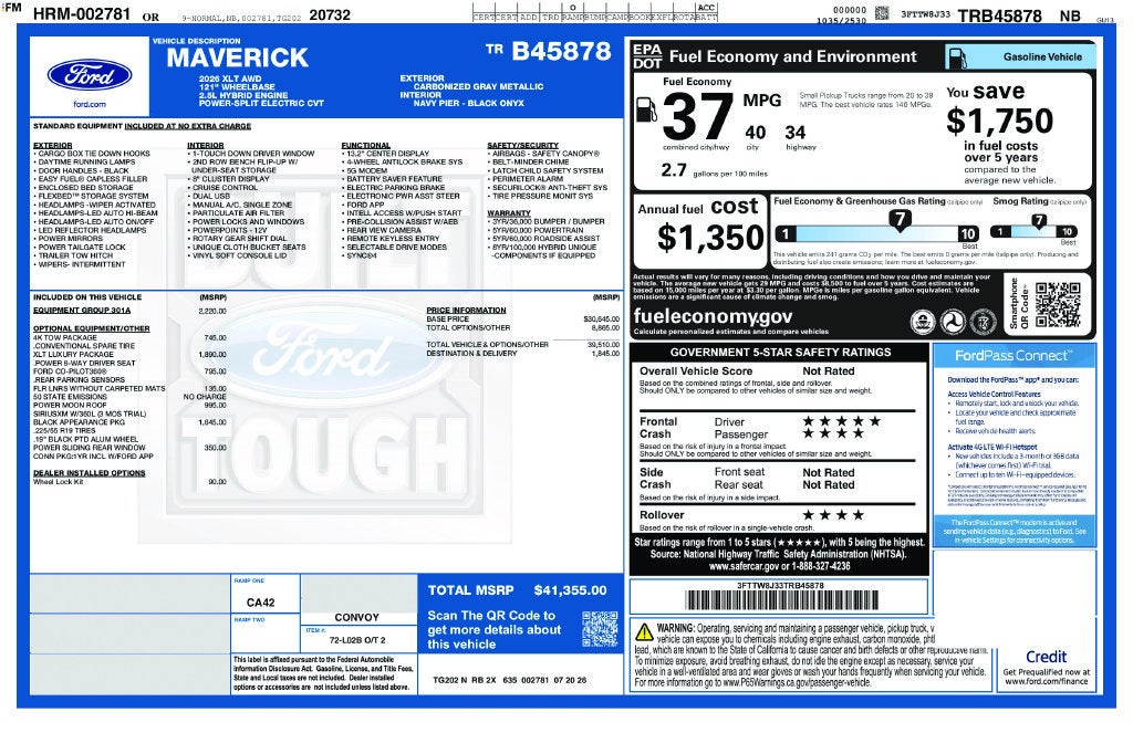 2026 Ford Maverick XLT